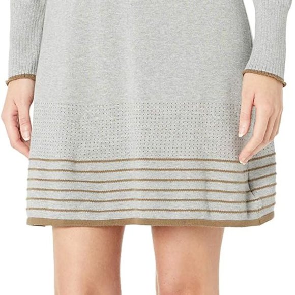 Prana Mariette Hooded Sweater Mini Dress Size M Heather Gray/Brown EC - Picture 4 of 9